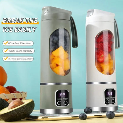 IceBlend™ 2025 Mini Electric Juicer – 450ML Large Capacity Ice Crusher