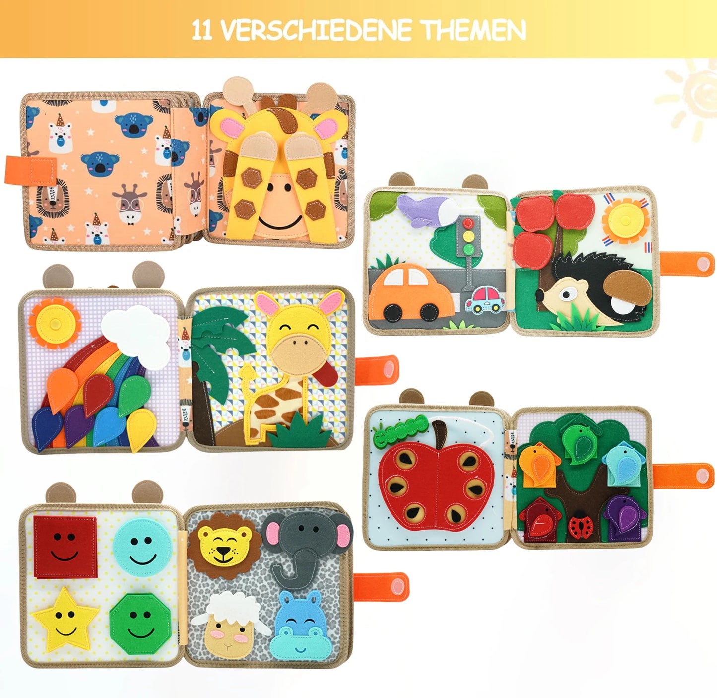 Montessori Soft Cloth Book Baby 3D Educational Toy Color Cognitive First Book