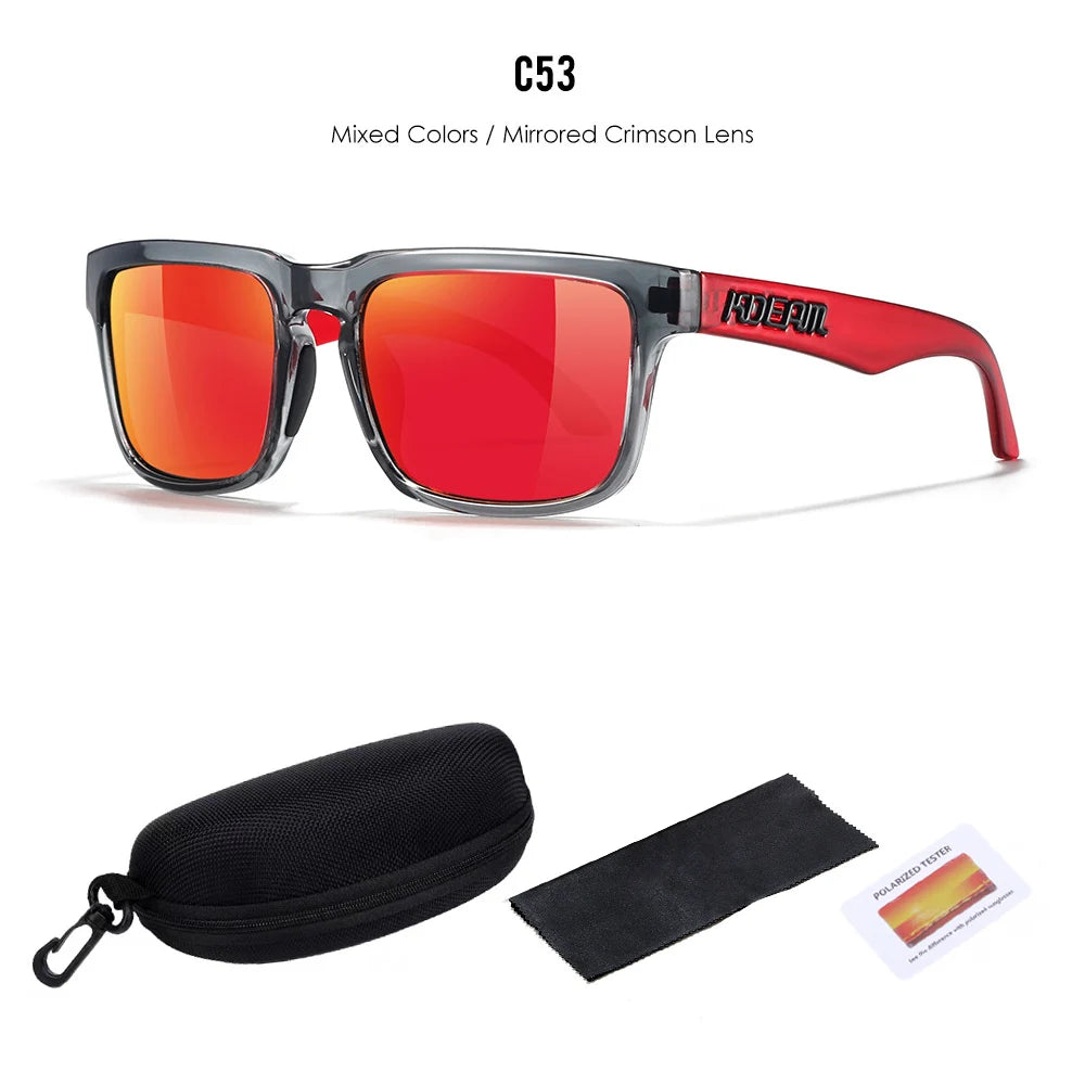 Kdeam Polarized Mirror Sunglasses 2025 Unisex Trendy Outdoor Eyewear Red Lens