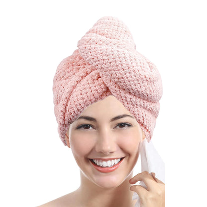 Tower Textured dry hair cap 9.8 "X 25.5" absorbent hair towel wrap for button-down women