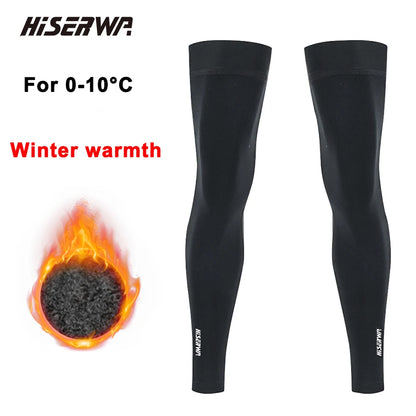 HISERWA Winter Cycling Leg Warmers Thermal Fleece Windproof MTB Road Bike