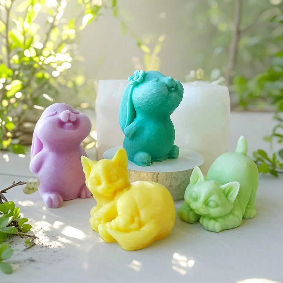 💖TinyPals™ Cute Animal Silicone Mold – Bear, Kitten & Rabbit DIY Crafts
