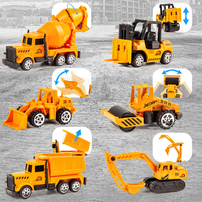 STEM Construction Vehicle Set Alloy Excavator Crane Container Truck Ages 3-8