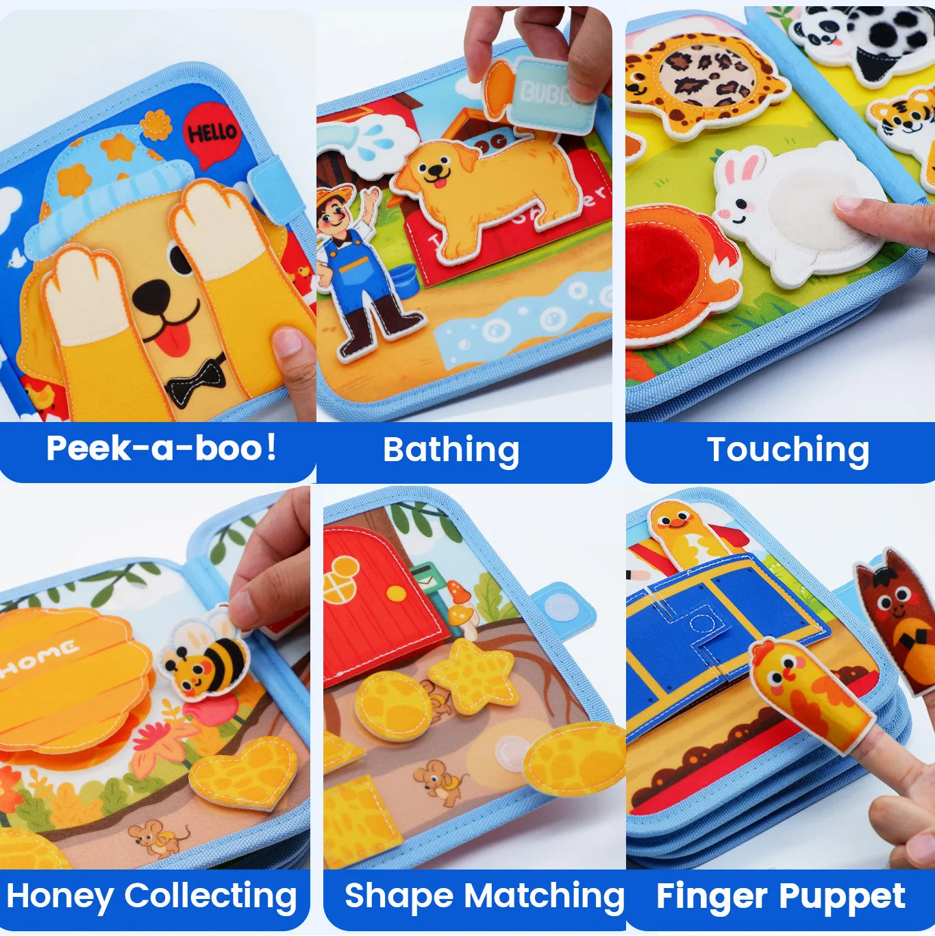 Montessori Soft Cloth Book Baby 3D Educational Toy Color Cognitive First Book