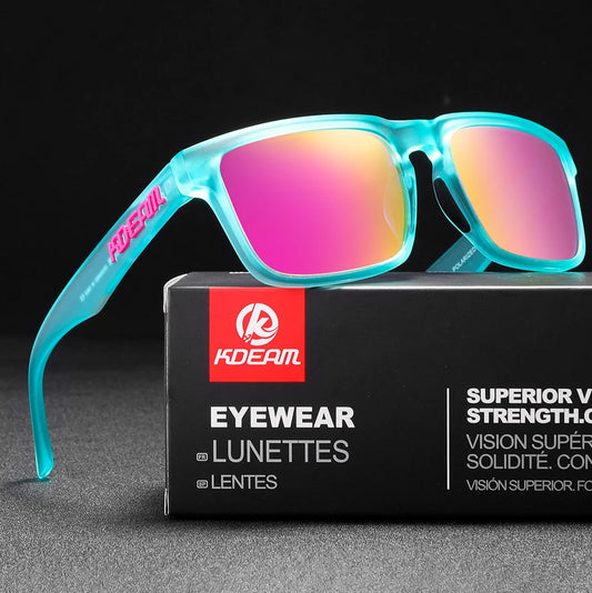 Kdeam Polarized Mirror Sunglasses 2025 Unisex Trendy Outdoor Eyewear Red Lens