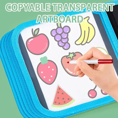 Kids Reusable Doodle Book Erasable Drawing Pad 12 Pens Toddler Travel Painting