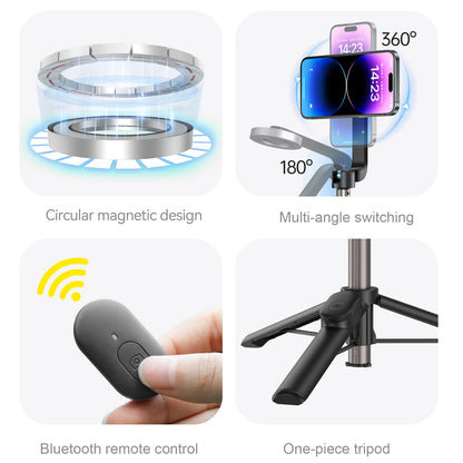 TELESIN Magnetic Phone Tripod Stand – Selfie Stick with Remote for iPhone 12/13/14 Series