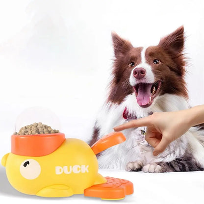 Interactive Dog Feeder Toy with Press-to-Dispense Snack Function