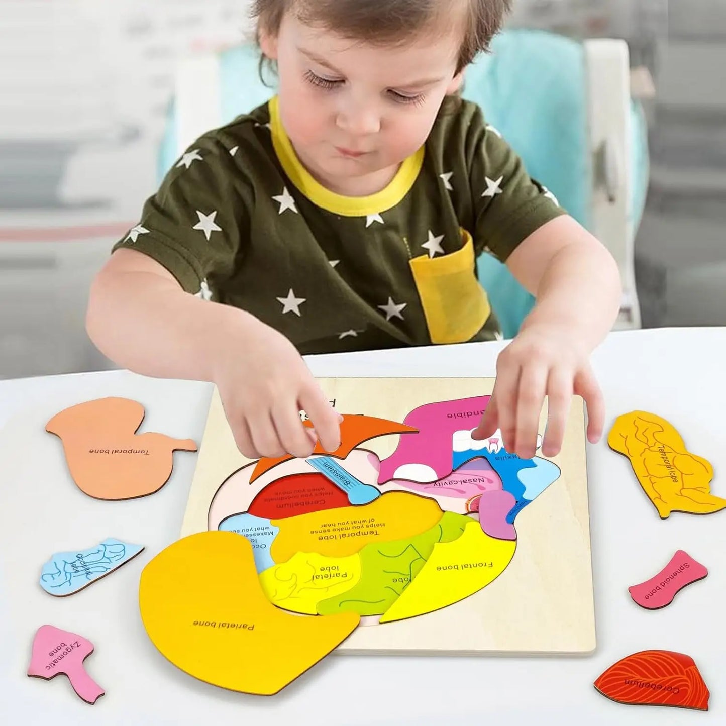 Montessori Human Body Puzzle Busy Board Educational Toy Learning Body Parts Kids