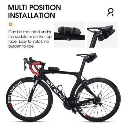 WEST BIKING Bicycle Tool Bag – Foldable Front Frame & Saddle Pouch for Cycling Accessories