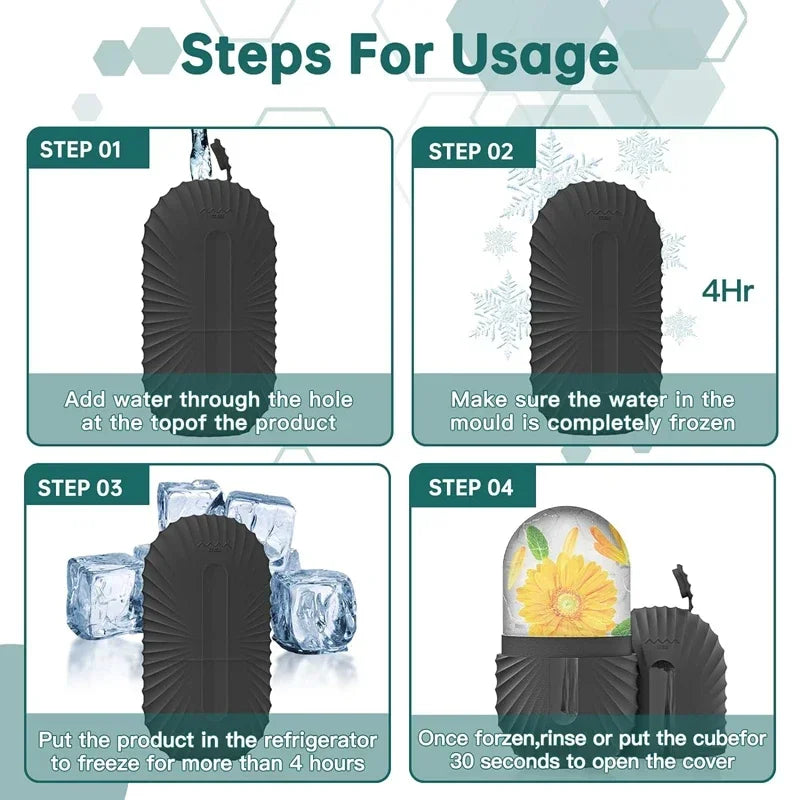 IceLuxe™ Beauty Ice Roller – Silicone Facial Cube for Glowing Skin & Tight Pores