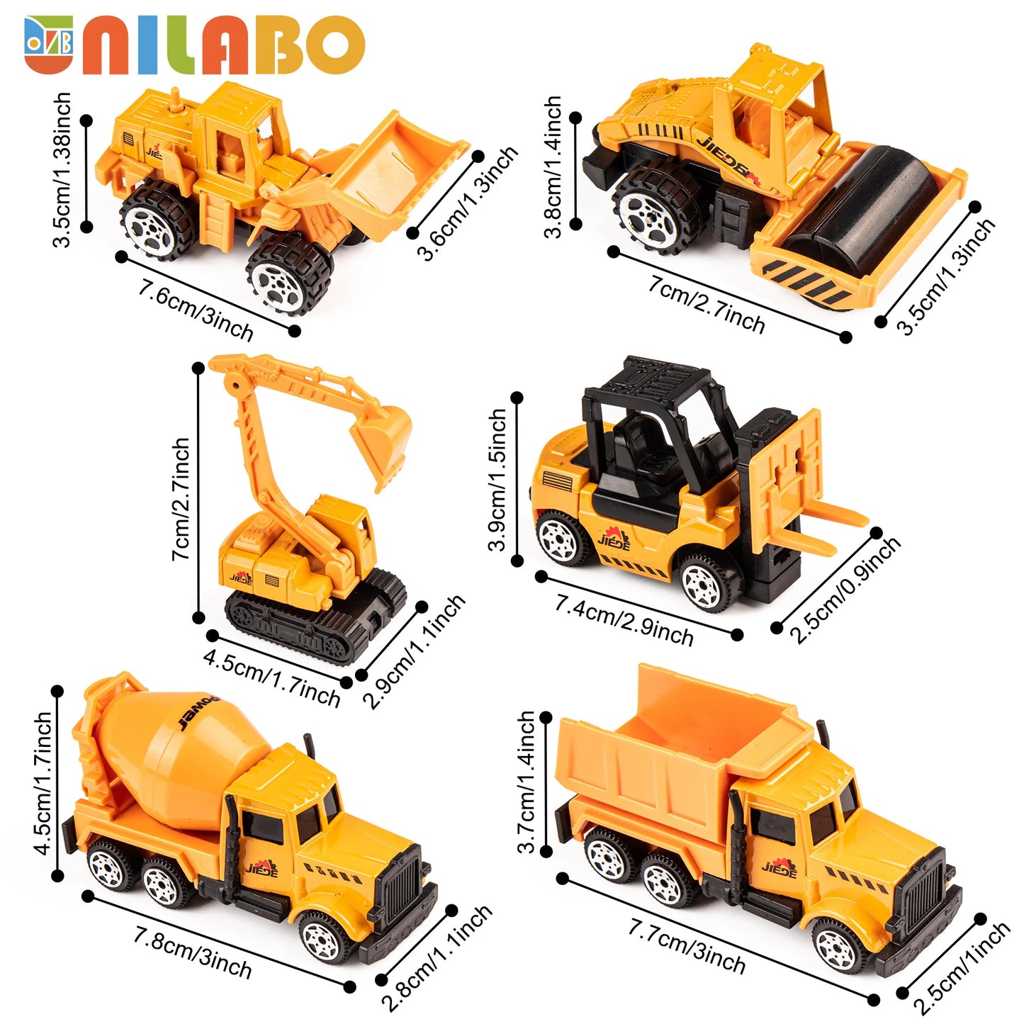 STEM Construction Vehicle Set Alloy Excavator Crane Container Truck Ages 3-8