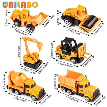 STEM Construction Vehicle Set Alloy Excavator Crane Container Truck Ages 3-8