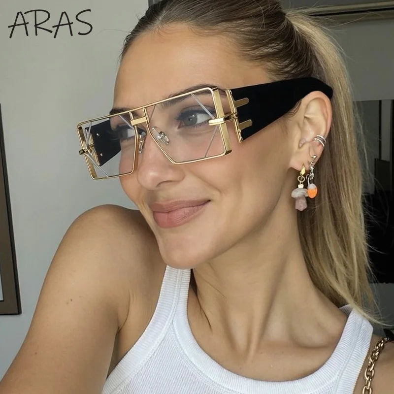 Steampunk Rectangle Sunglasses 2025 Luxury Metal Frame UV400 Vintage Punk Eyewear