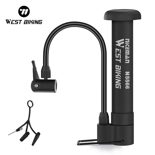 WEST BIKING Bicycle Air Pump – Portable 80 PSI Inflator for MTB Tires & Balloons