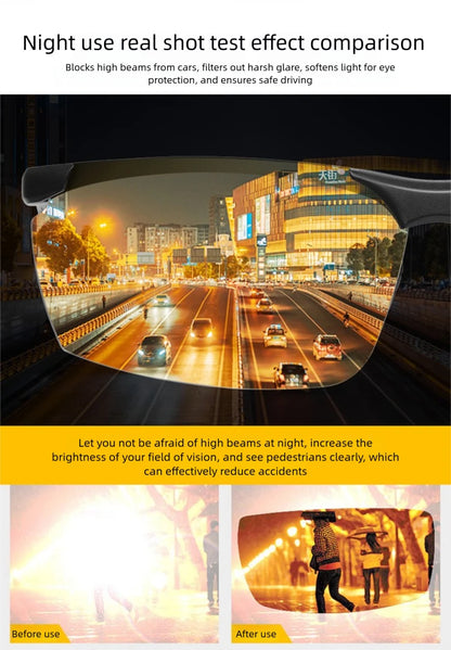 CAPONI Night Driving Glasses Photochromic UV400 Carbon Fiber Yellow HD BSYS8780