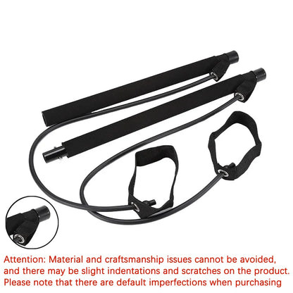 Portable Pilates Bar with Resistance Bands – Yoga Stretch, Chest Expander & Back Trainer
