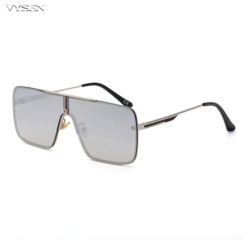 Luxury Men’s Metal Frame Sunglasses – Oversized Retro Square Eyewear