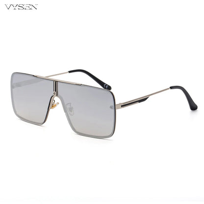 Luxury Men’s Metal Frame Sunglasses – Oversized Retro Square Eyewear