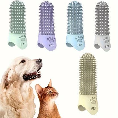 🦷 1. Pet360™ Soft Silicone Finger Toothbrush – 360° Dental Cleaning for Dogs & Cats