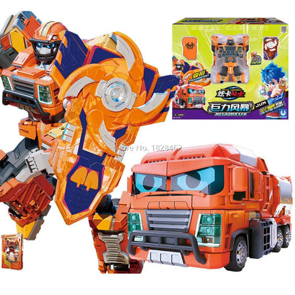 Metal Cardbot Blue Cop Transformer Robot Car Action Figure Toy Kids Gift