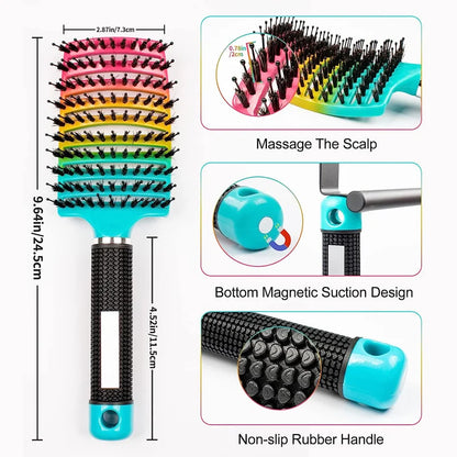 CurlyEase™ Scalp Massage Hair Brush – Wet & Dry Hair Detangling Tool