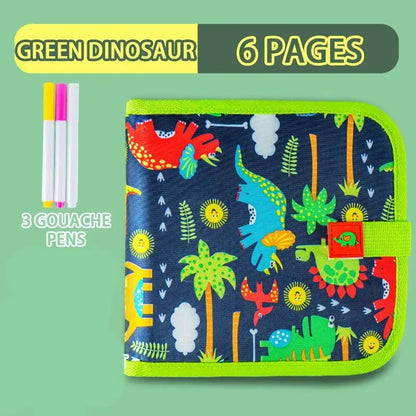 Kids Reusable Doodle Book Erasable Drawing Pad 12 Pens Toddler Travel Painting