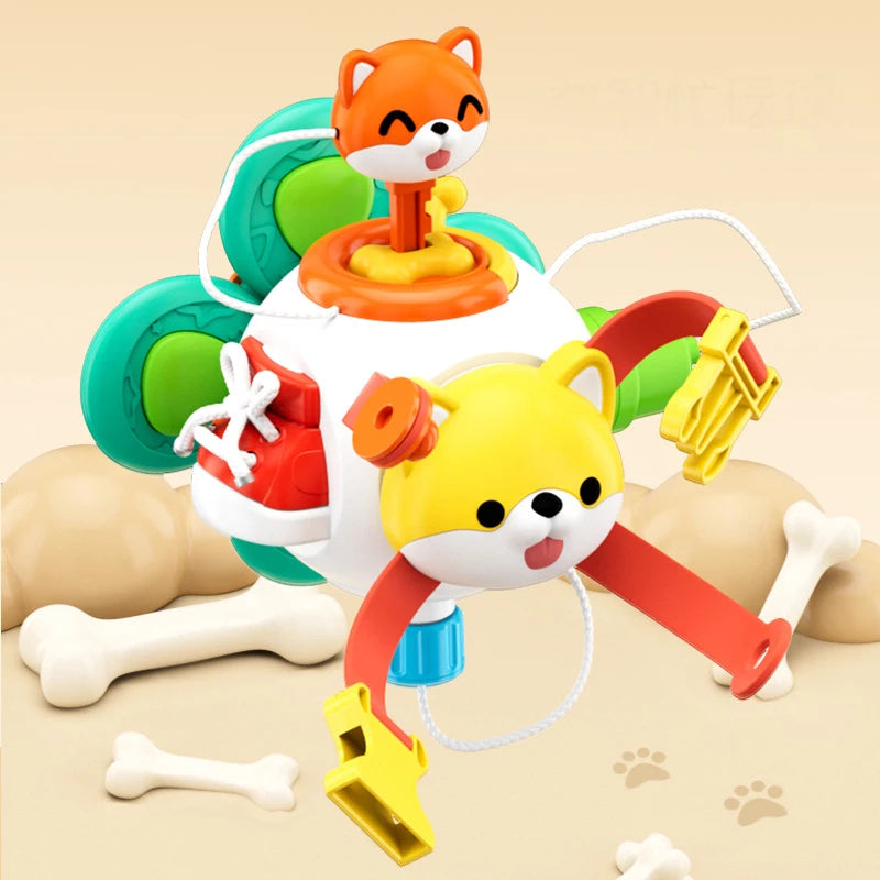 Montessori Busy Board Cube Baby Sensory Toys Educational Travel Lock Box