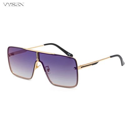 Luxury Men’s Metal Frame Sunglasses – Oversized Retro Square Eyewear