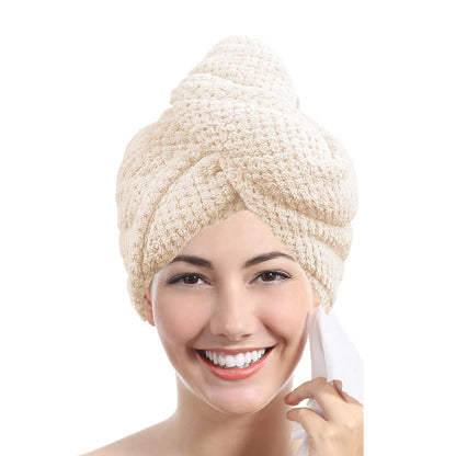 Tower Textured dry hair cap 9.8 "X 25.5" absorbent hair towel wrap for button-down women