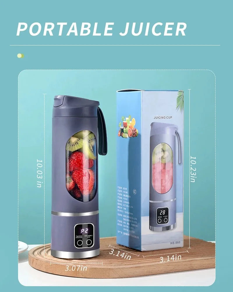 IceBlend™ 2025 Mini Electric Juicer – 450ML Large Capacity Ice Crusher