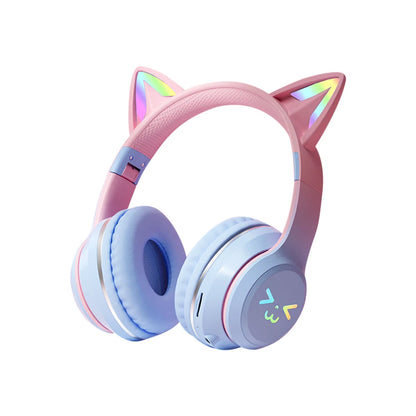 "RGB Cat Ear Bluetooth Headphones for Kids"