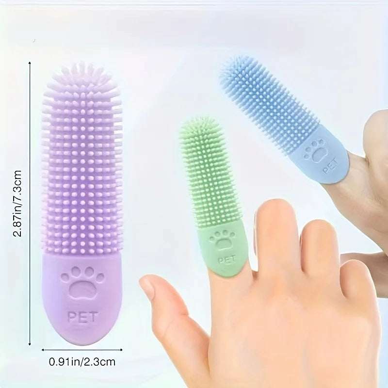 🦷 1. Pet360™ Soft Silicone Finger Toothbrush – 360° Dental Cleaning for Dogs & Cats
